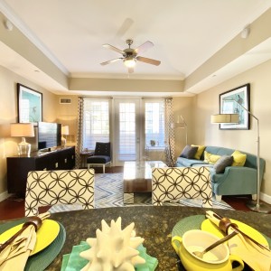 One Bedroom Apartments in Baton Rouge, LA -  Model Dining Room with View to Living Room 